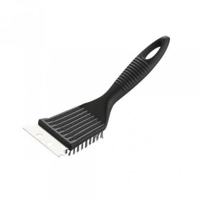 Perie pentru curatarea gratarului cu racleta din inox, 21 cm