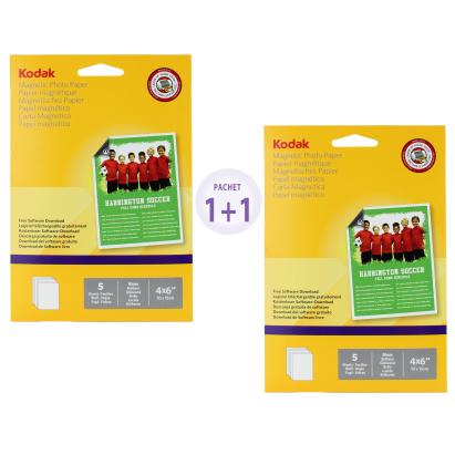 Set 2 pachete hârtie foto magnetică Kodak 10x15 (4R) High Gloss 690g, 10 coli