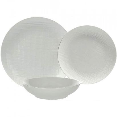 Set de masă din porțelan Victoria Bianco, 18 piese, alb elegant Tognana