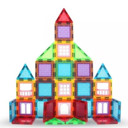 Set de construcții magnetic 45 piese, plăci magnetice multicolor, castel 3D