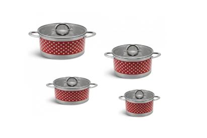 Set 4 oale din inox cu capace din sticlă, Bachmayer (16–24 cm)