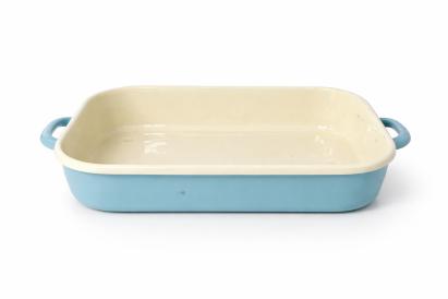 Tavă emailată albastru deschis 50 x 27 cm, cu mânere, pentru cuptor