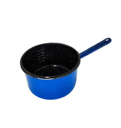 Cratiță adâncă gradată cu coadă, 2L, din oțel emailat, 16x10 cm