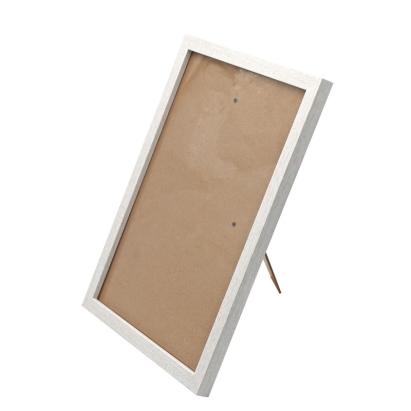 Ramă foto A4 vintage din lemn gri, pentru perete sau birou, montaj vertical/orizontal