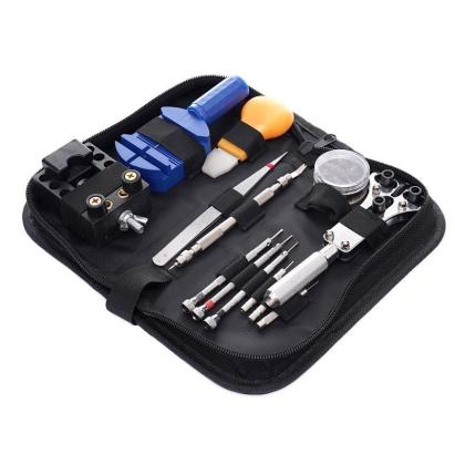Trusă pentru reparat ceasuri, 13 piese, cu husă cu fermoar și unelte complete