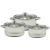 Set 3 cratite din inox Perfect Home 20/24/26 cm cu capace din sticla