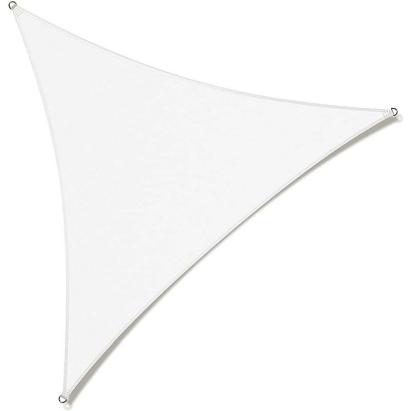 Copertină parasolar triunghiulară 4x4x4 m, HDPE 180 g/m², UV 90%, alb
