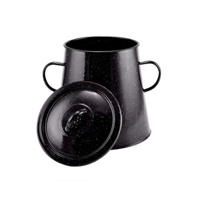 Recipient emailat pentru untură cu capac, 5 L, negru – cu mânere, Perfect Home