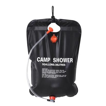 Dus portabil solar pentru camping 20L, cu supapa, furtun si maner de suspendare
