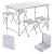 Set camping pliabil cu masă și 4 scaune, înălțime reglabilă, aluminiu, argintiu
