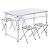 Set camping pliabil cu masă și 4 scaune, înălțime reglabilă, aluminiu, argintiu