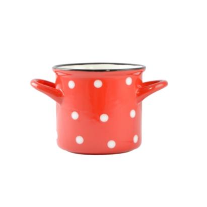 Bol pentru supă din ceramică tip cană, 385 ml, 10 cm, cu urechi laterale