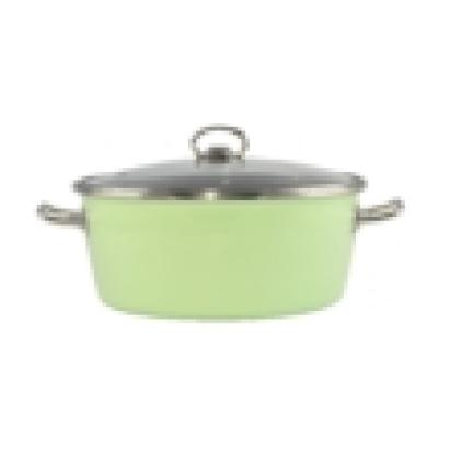 Oală emailată Green Elite 5L cu capac din sticlă, pentru inducție