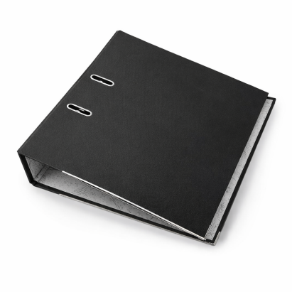 Biblioraft negru A4 cu bordură metalică, cotor 7,5 cm, pentru arhivare documente