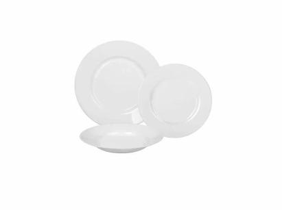 Serviciu de masă Luminarc Plumi, set 18 piese din sticlă albă, pentru 6 persoane