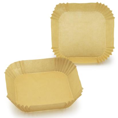 Hârtie de copt pentru Airfryer 20x20 cm, 50 bucăți, formă pătrată cu margini 4 cm