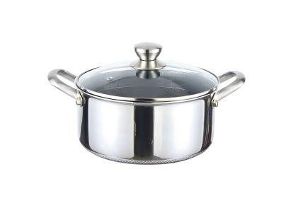 Caserolă din oțel inoxidabil 28 cm, 7L cu capac din sticlă, pentru inducție