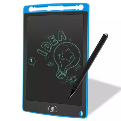 Tableta LCD pentru scris si desen 8.5 inch, cu stylus si buton stergere, albastra