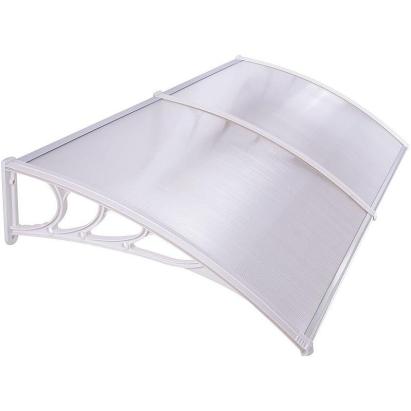 Copertină fixă pentru ușă din policarbonat transparent 100x200 cm, cadru gri