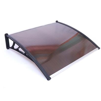 Copertină fixă din policarbonat 100x150 cm, cu filtru UV și accesorii de montaj, maro