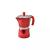 Cafetieră moka roșie din aluminiu pentru 6 persoane, compatibilă gaz/ceramic/electric