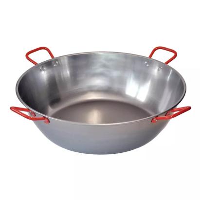 Tigaie paella adâncă din oțel lustruit 65 cm, cu 4 mânere, Perfect Home