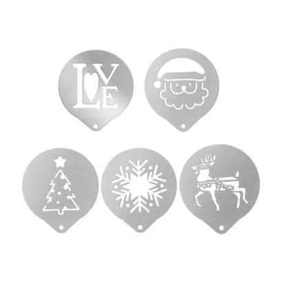 Șablon inox pentru decorarea cappuccino-ului și prăjiturilor, modele Crăciun, 1 buc.