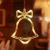 Decoratiune luminoasa de Craciun tip clopotel LED cu ventuza si comutator, 19 cm