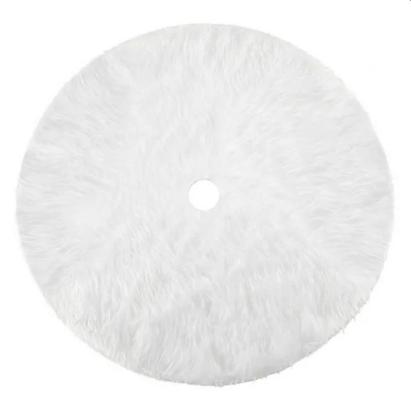Fustă pentru brad de Crăciun din blăniță albă, pufoasă, 120 cm, tip zăpadă