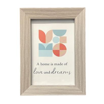 Ramă foto Freya 10x15 cm din lemn gri, pentru birou sau perete, stil simplu