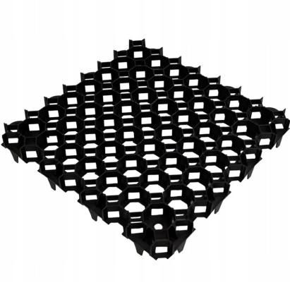 Grilă pentru parcare și terasamente 50x50x4 cm, 1000 t/mp, neagră