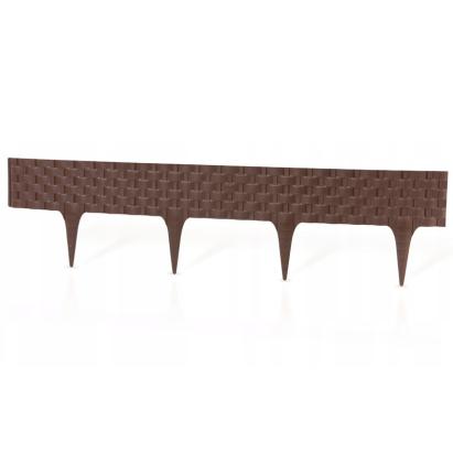 Palisadă decorativă aspect ratan pentru grădină, 20x82 cm, maro închis
