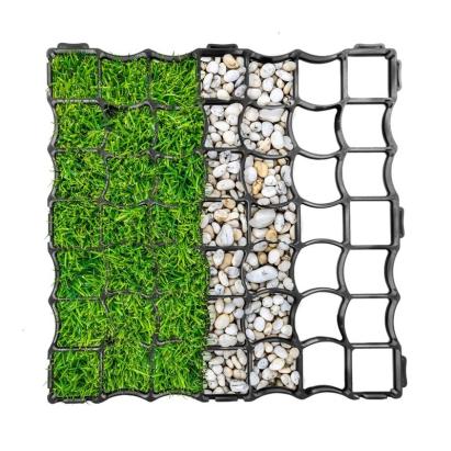 Grilă pentru parcare și terasamente 50x50 cm, 250 t/mp, polipropilenă, negru