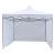 Cort de grădină pliabil tip pavilion 3x3 m, cu 3 pereți laterali, alb