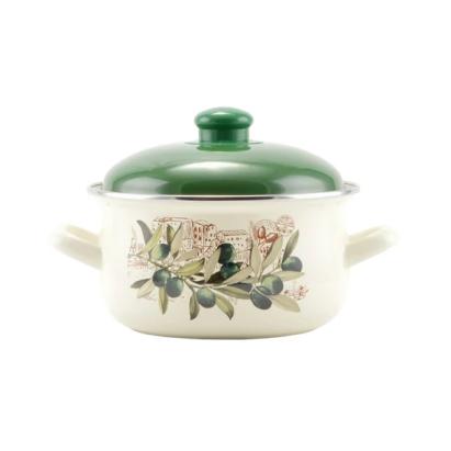 Oală emailată Oliva cu capac, 18 cm, 2,4 L – compatibilă cu inducție