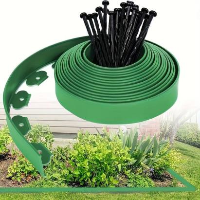 Separator gazon verde 10 m, 5 cm, cu 30 pini pentru delimitare gradina