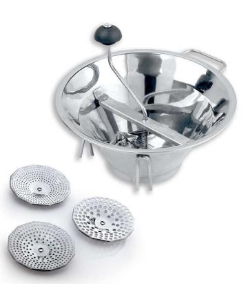 Mașină profesională de pasat roșii, legume și fructe, inox, 33 cm, 3 site