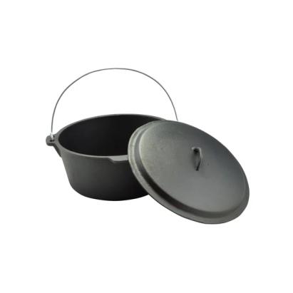 Oală Dutch Oven din fontă cu capac, 6 L, 30 cm – pentru cuptor și jar