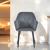 Scaun dining tip fotoliu din catifea gri, cu cadru metalic si spatar ergonomic, 83 cm