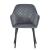 Scaun dining tip fotoliu din catifea gri, cu cadru metalic si spatar ergonomic, 83 cm