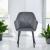 Scaun dining tip fotoliu din catifea gri, cu cadru metalic si spatar ergonomic, 83 cm