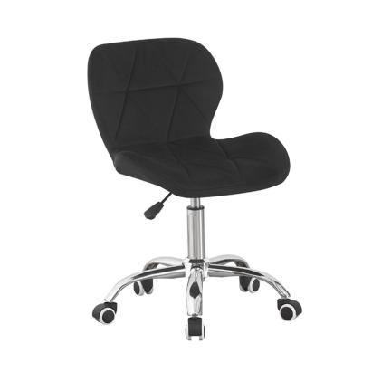 Scaun de birou scandinav din velur negru, reglabil 72–84 cm, roti cauciucate