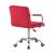 Scaun rotativ de birou din catifea roșie, reglabil pe înălțime, cu brațe cromate