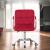 Scaun rotativ de birou din catifea roșie, reglabil pe înălțime, cu brațe cromate
