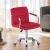 Scaun rotativ de birou din catifea roșie, reglabil pe înălțime, cu brațe cromate
