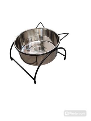 Bol din inox pentru pisici și câini, 0,7 L (14 cm) cu suport stabil