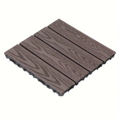 Placă decking WPC exterior 30x30 cm, click, antiderapantă, 2.2 cm, gri