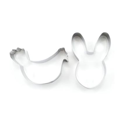 Set 2 forme decupatoare din oțel inoxidabil pentru biscuiți, găină și iepuraș