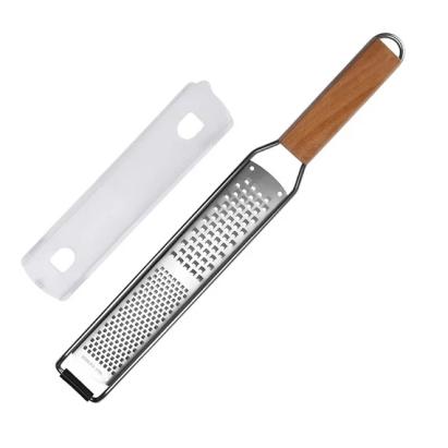 Răzătoare profesională din oțel inoxidabil cu mâner din stejar, 36,5 cm