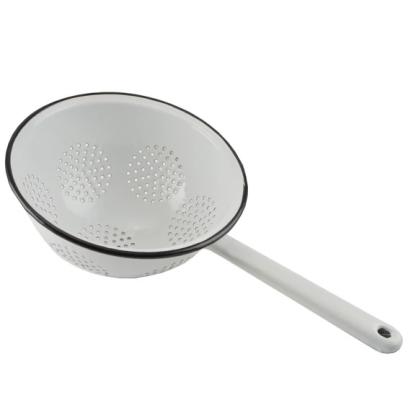 Strecurătoare emailată pentru paste Perfect Home, 22 cm, cu mâner lung